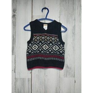 Gymboree Boys Sweater Vest Boys Size 6-12 Months Faire Isle Black Multi
